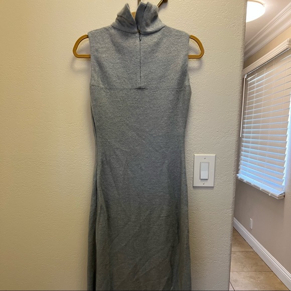 Susan Lazar gray mohair midi dress, sleeveless turtleneck, size 8. - Picture 2 of 3